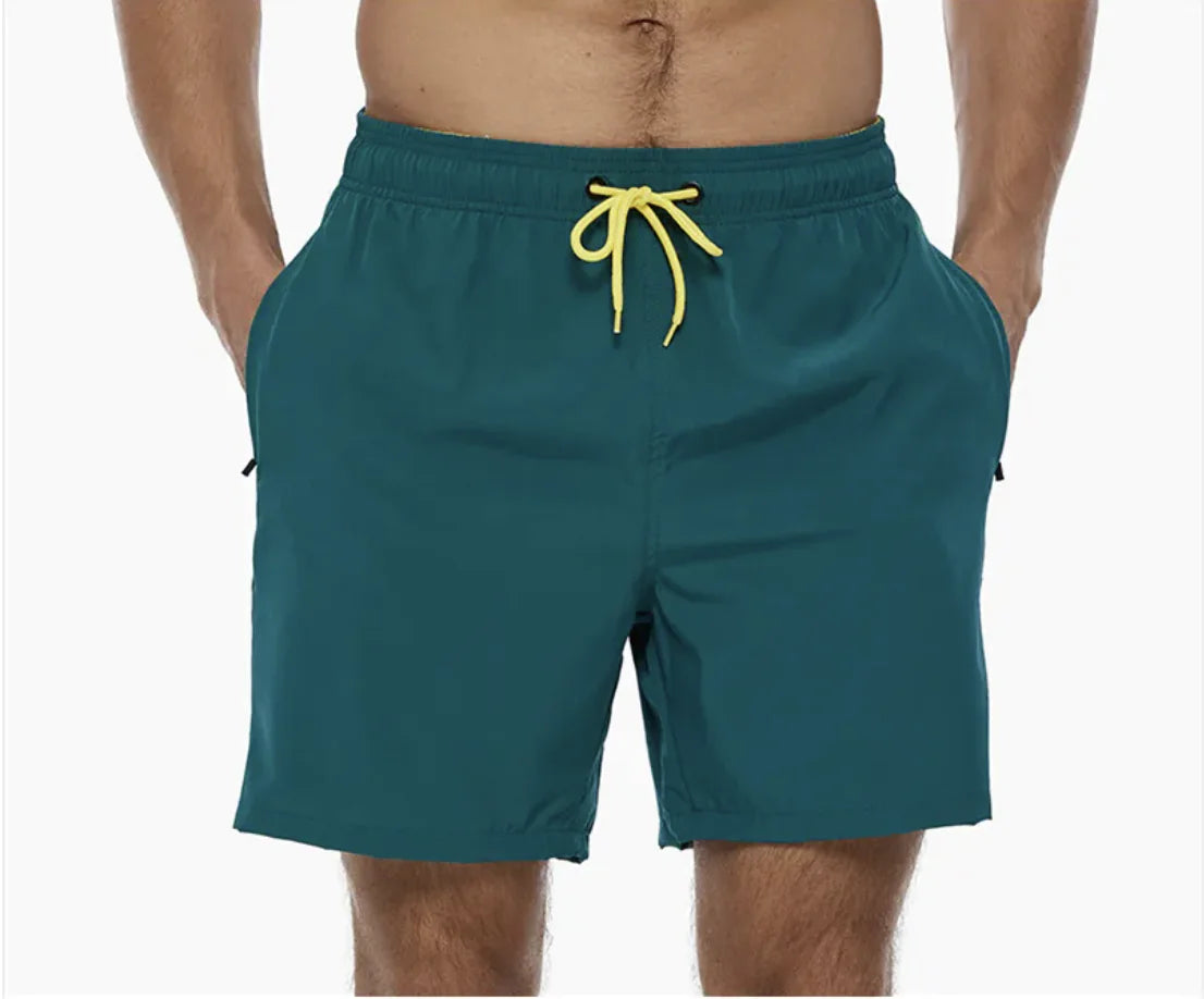 Men's Casual Solid Color Beach Shorts