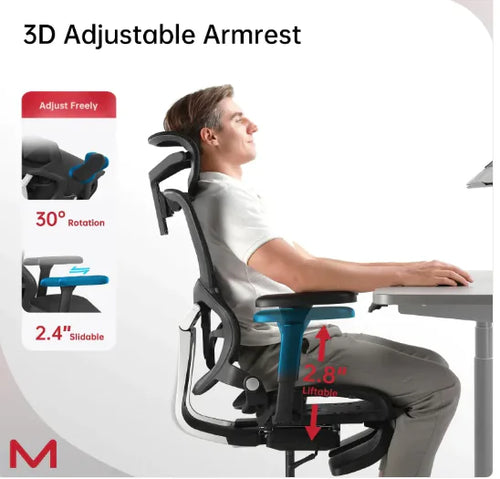 ComfortPlus Ergonomic Chair with Footrest