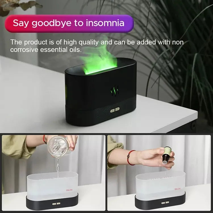 2022 USB Flame Humidifier & LED Diffuser