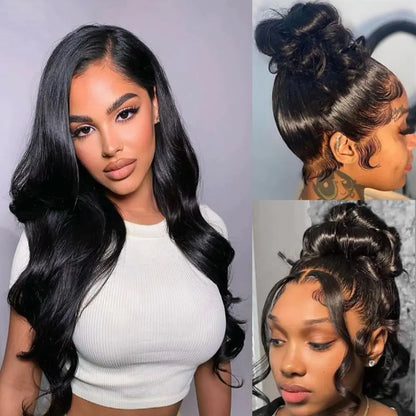 Umeiw 360 Lace Front Wigs Human Hair Wigs for Black Women Human Hair Pre Plucked Body Wave Hd Transparent 360 Full Lace Frontal Wigs Human Hair Natural Hairline 28 Inch