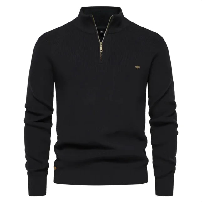 Men's Stylish Half-Turtleneck Solid Color Top