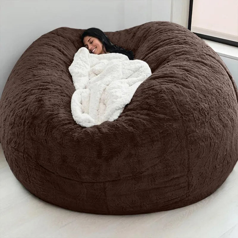 Faux Fur Bean Bag Cover With Filling