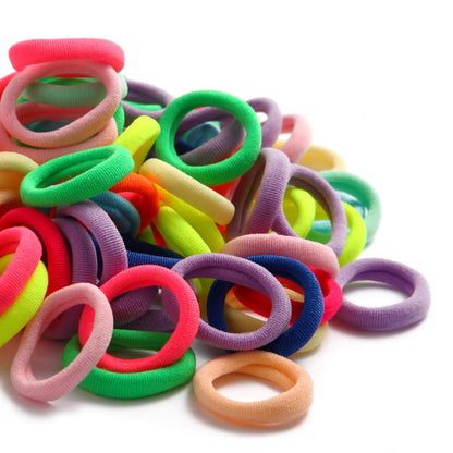 100 PCS Multicolor Seamless Hair Ties