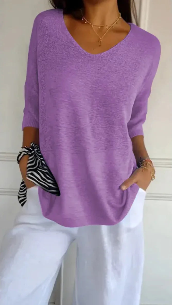 Slim Fit V-Neck Knit Sweater