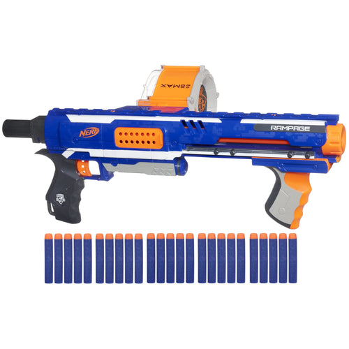 NERF Rampage N-Strike Elite Toy Blaster with 25 Dart Drum Slam Fire for Kids Teens & Adults (Amazon Exclusive)