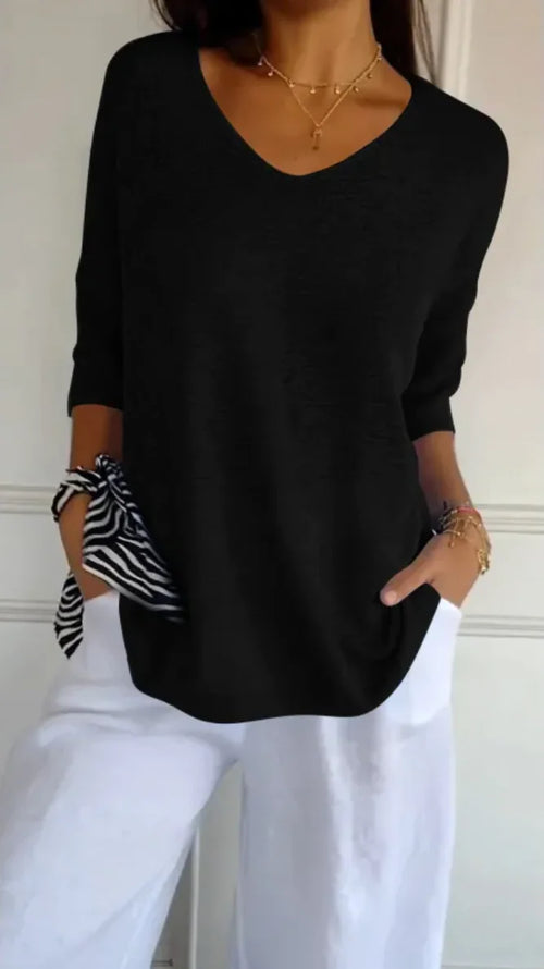 Slim Fit V-Neck Knit Sweater