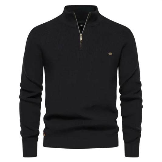 Men's Stylish Half-Turtleneck Solid Color Top