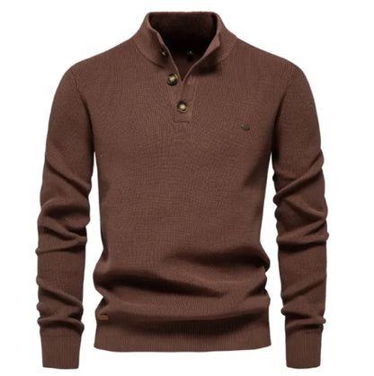 Men's Stylish Half-Turtleneck Solid Color Top