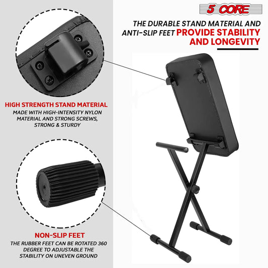 Adjustable Double X Keyboard Stand and Bench Set