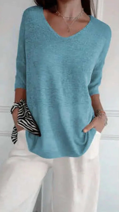 Slim Fit V-Neck Knit Sweater