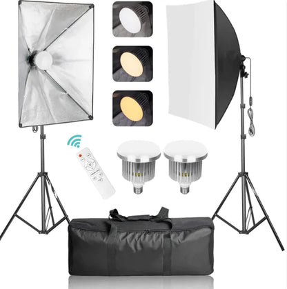 Universal Softbox Lighting Kit – 50x70CM, 2M Tripod, 85W Mushroom Light