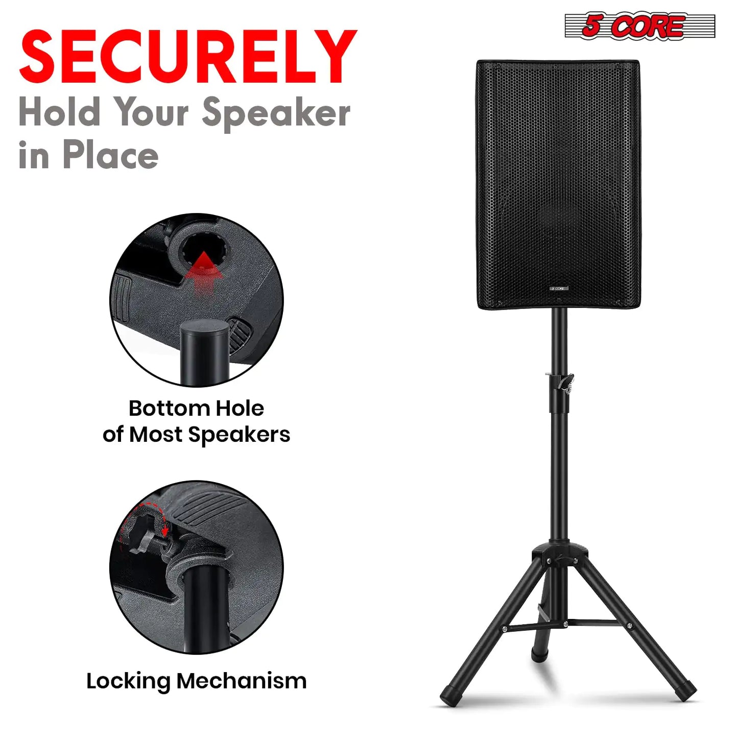 5Core Adjustable DJ Speaker Stands 36 Inch