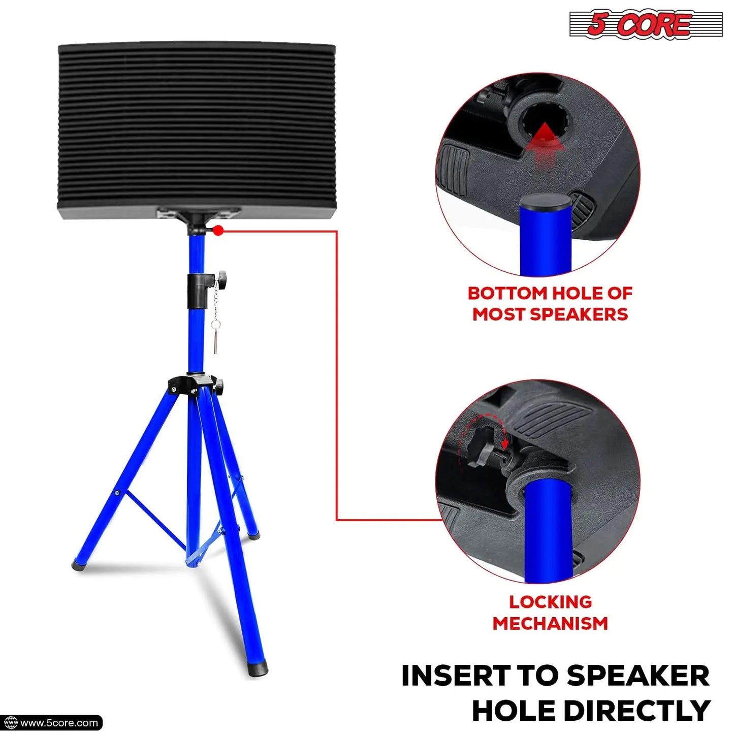 5Core Adjustable 72-inch DJ Speaker Stand