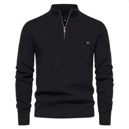 Men's Stylish Half-Turtleneck Solid Color Top