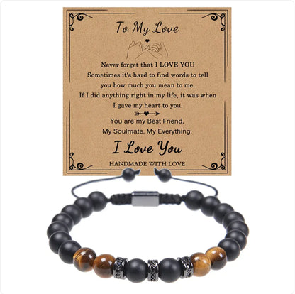 Natural Stone Bracelet with Greeting Card