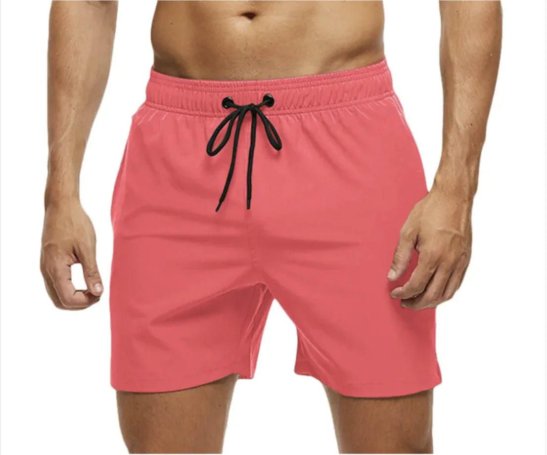 Men's Casual Solid Color Beach Shorts