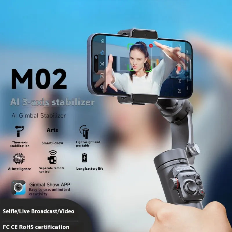 Intelligent AI Three-Axis Head Stabilizer Tripod