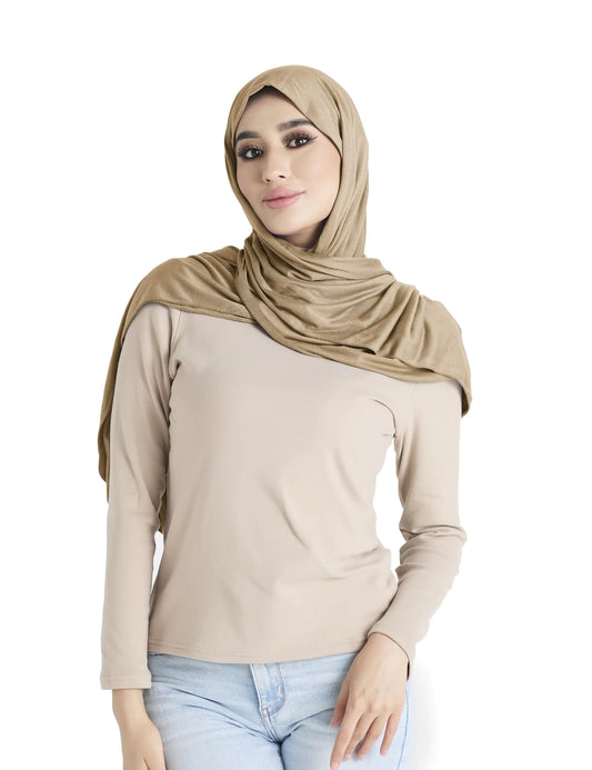 Xirhoot Hijab Premium Jersey Hijab Scarf for Women Hijab for Women Muslim Head Scarf for Women Hajib (Camel)