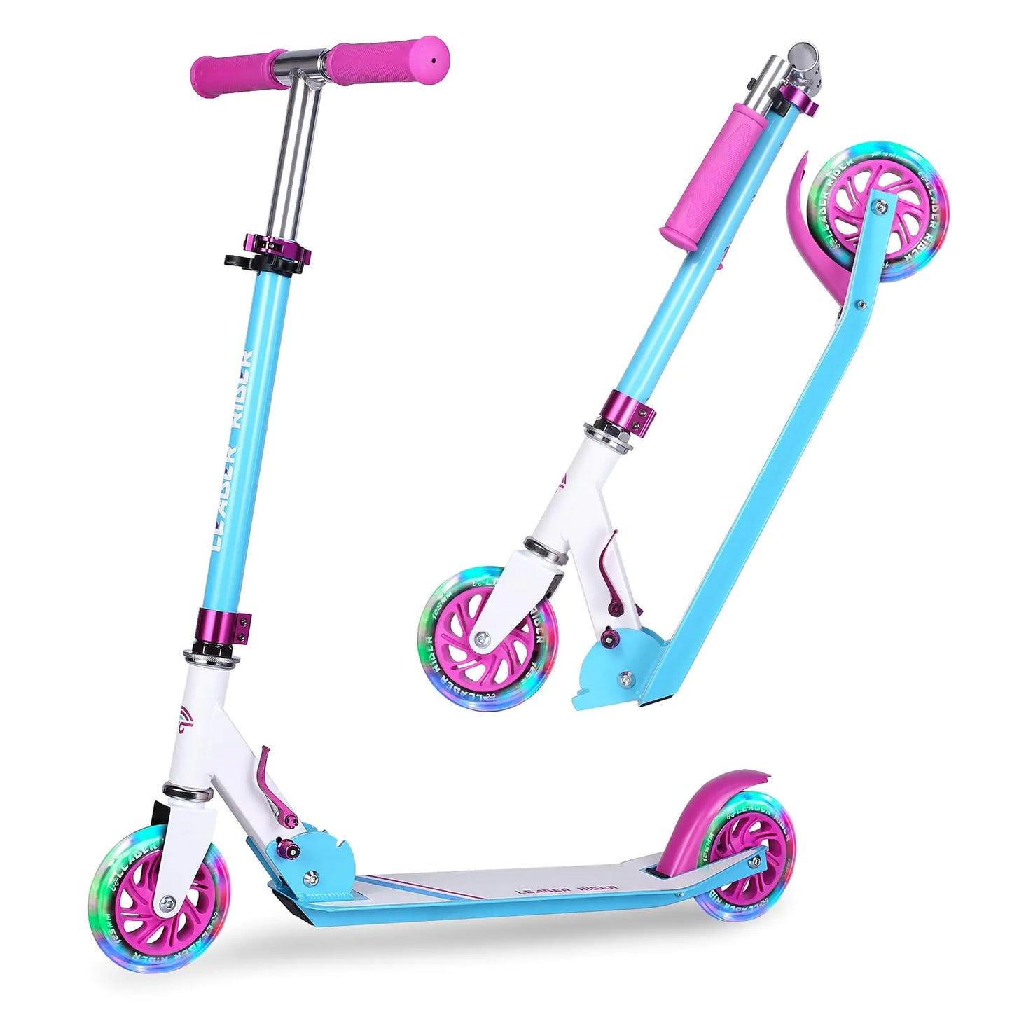 Kick Scooter for Kids Ages 6-12 & Scooter for Teens 12 Years and Up- Big Wheel Scooter for Stability - 2 Wheel Scooter for Boys & Girls- Foldable Kick Scooter Adult - Up to 220 lbs