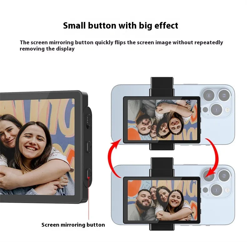 Mobile Phone Selfie Mirror Display Screen Magnetic Suction Phone Clip