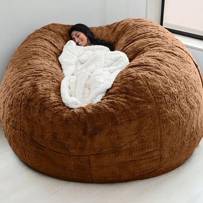 Faux Fur Bean Bag Cover With Filling