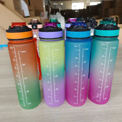 1 Liter Water Bottle Motivational Sport Water Bottle Leakproof