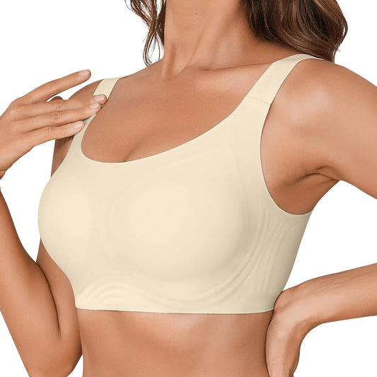 Bras for Women No Underwire Sports Bras for Women High Support Wireless Plus Size Bras for Women Comfortable Seamless Bras for Women with Bra ExtenderWhite XXL