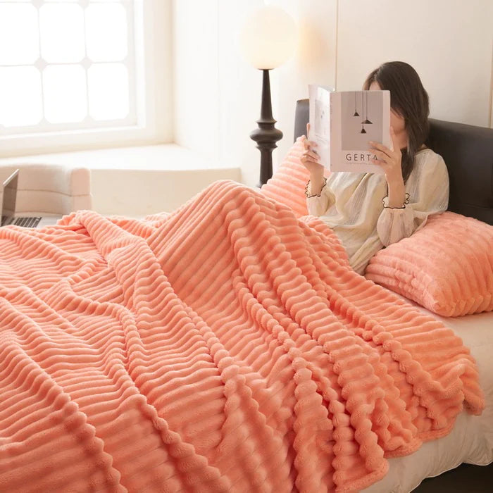 Rabbit Fur Velvet Blanket Anti-static Bedroom Sofa Blanket