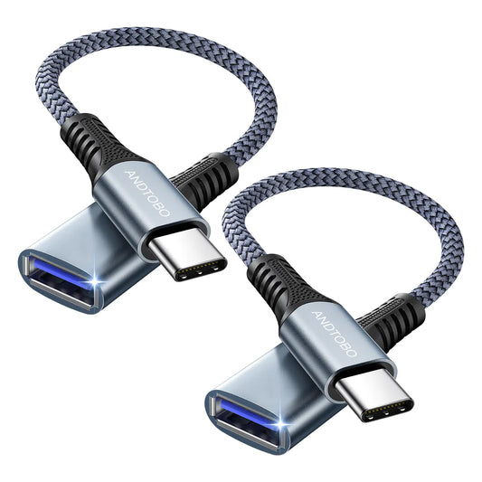 USB C to USB 3.0 OTG Adapter 2 Pack USB C Male to USB 3.0 Female OTG Cable Thunderbolt3 On The Go for Samsung Galaxy S20 S20+ Ultra S8 S9 MacBook Pro/Air