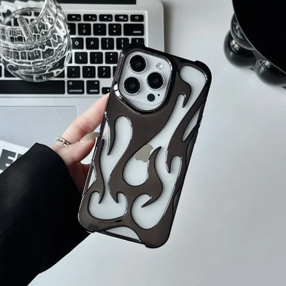 Flame Pattern Electroplated Soft Phone Case