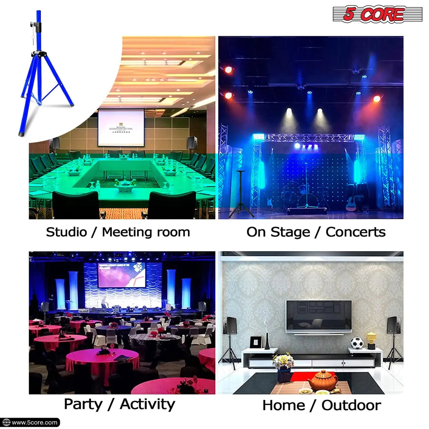 5Core Adjustable 72-inch DJ Speaker Stand